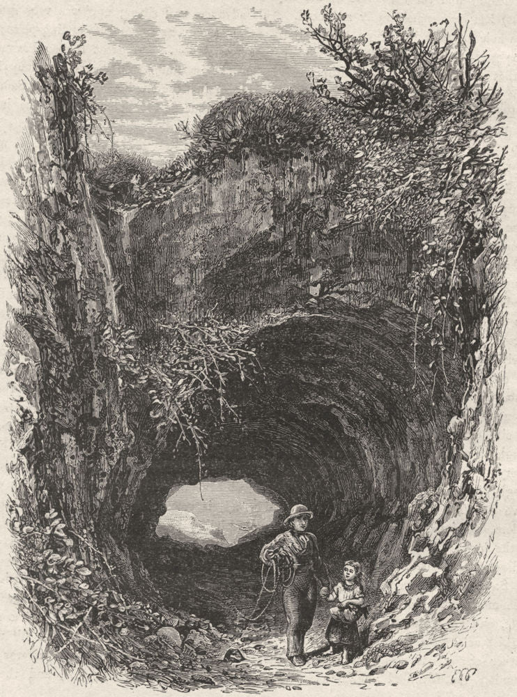 KENT. Cinque ports. Cave at Pegwell Bay 1898 old antique vintage print picture